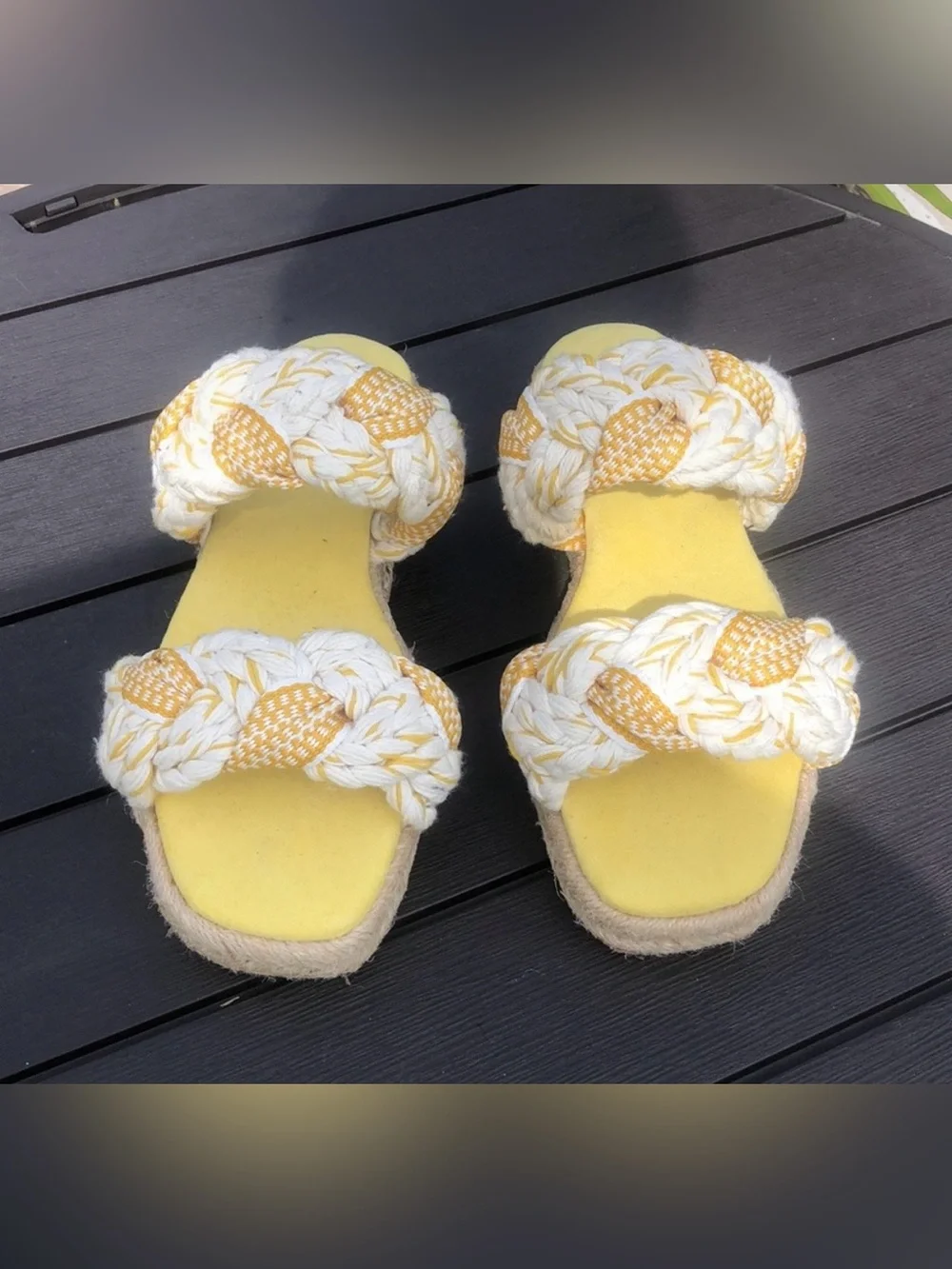 bp. Yellow Braided Espadrille Sandals New Size 6